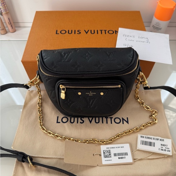 Louis Vuitton Handbags - Louis Vuitton Black Mini Bag with Gold Chain